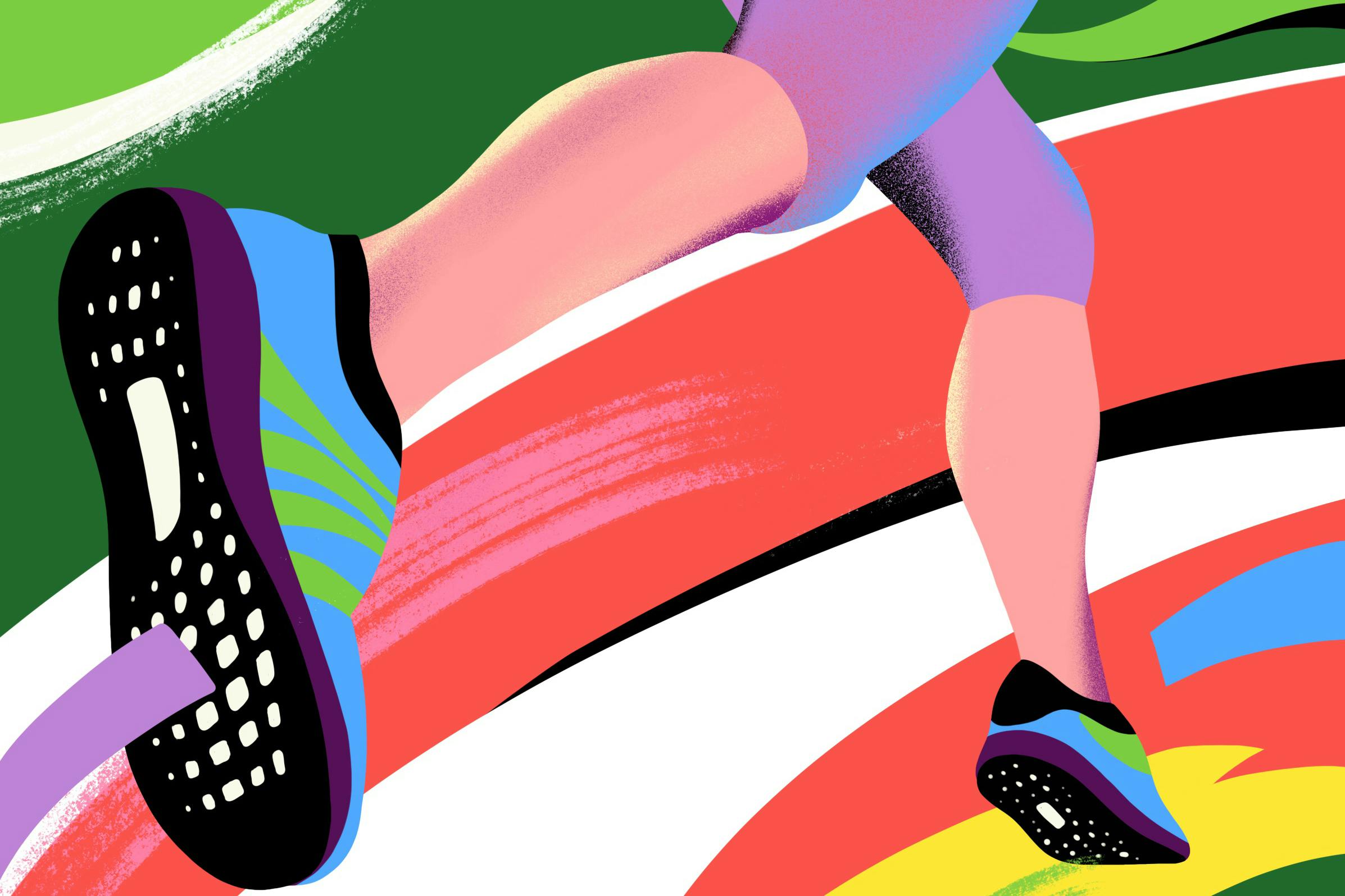 An illustration of a woman running 