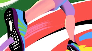 An illustration of a woman running