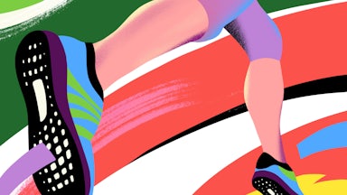 An illustration of a woman running