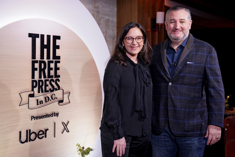 The Free Press’ Bari Weiss with Senator Ted Cruz at an event in Washington, D.C.