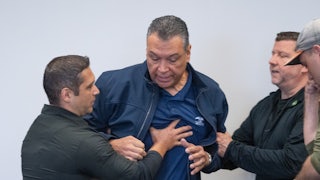 FBI agents rough up California Senator Alex Padilla after he tried to ask a question to Homeland Security Director Kristi Noem on Thursday