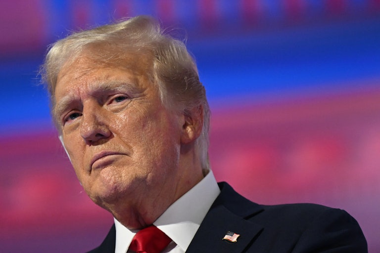 Donald Trump looks grim