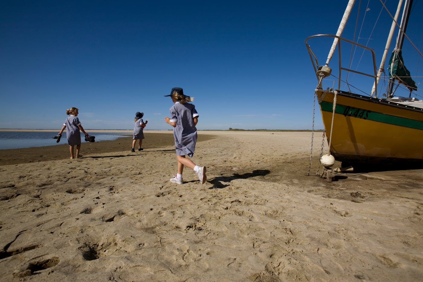 A photograph from In Australia, where the Millennium Drought began in the mid-1990s and then got worse, particularly in the Murray-Darling River Basin, which holds Lake Alexandrina (pictured in 2008 showing a boat lying on its side. 