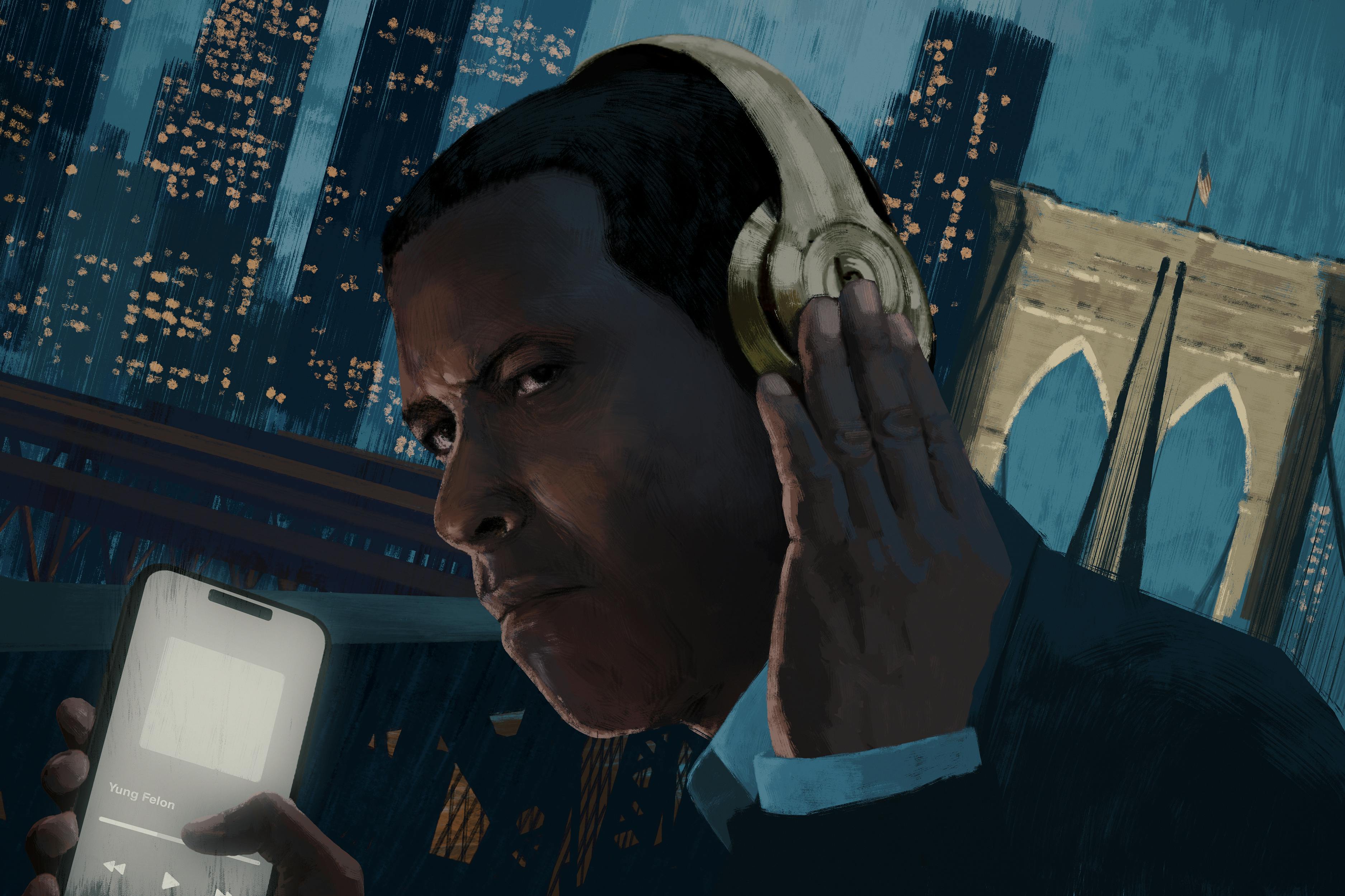 An illustration of Denzel Washington as David King in Spike Lee's latest movie, Highest 2 Lowest. 