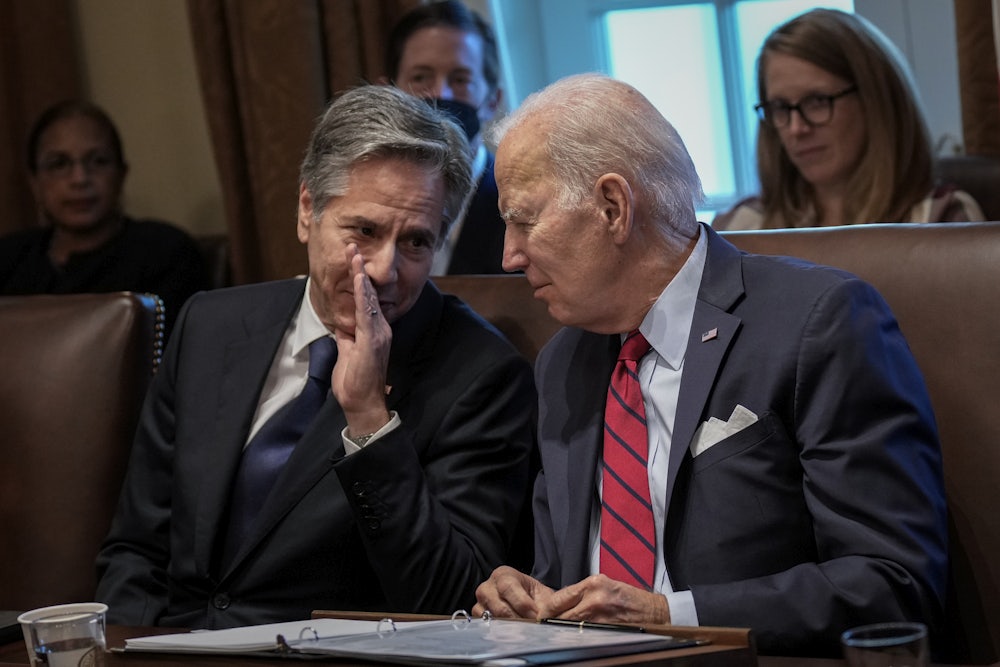 Blinken and Biden at a Cabinet meeting