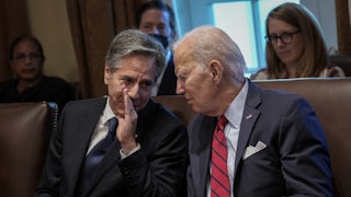 Blinken and Biden at a Cabinet meeting