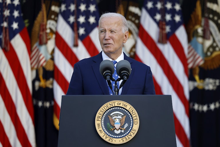 Joe Biden at the presidential podum