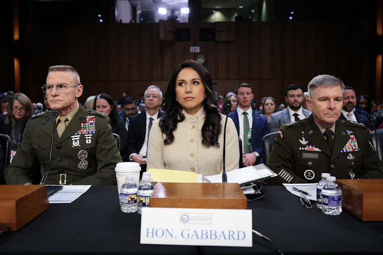Director of the Defense Intelligence Agency Lt. Gen. James Adams III, Director of National Intelligence Tulsi Gabbard, and Army Lt. Gen. William Hartman testify in Congress.