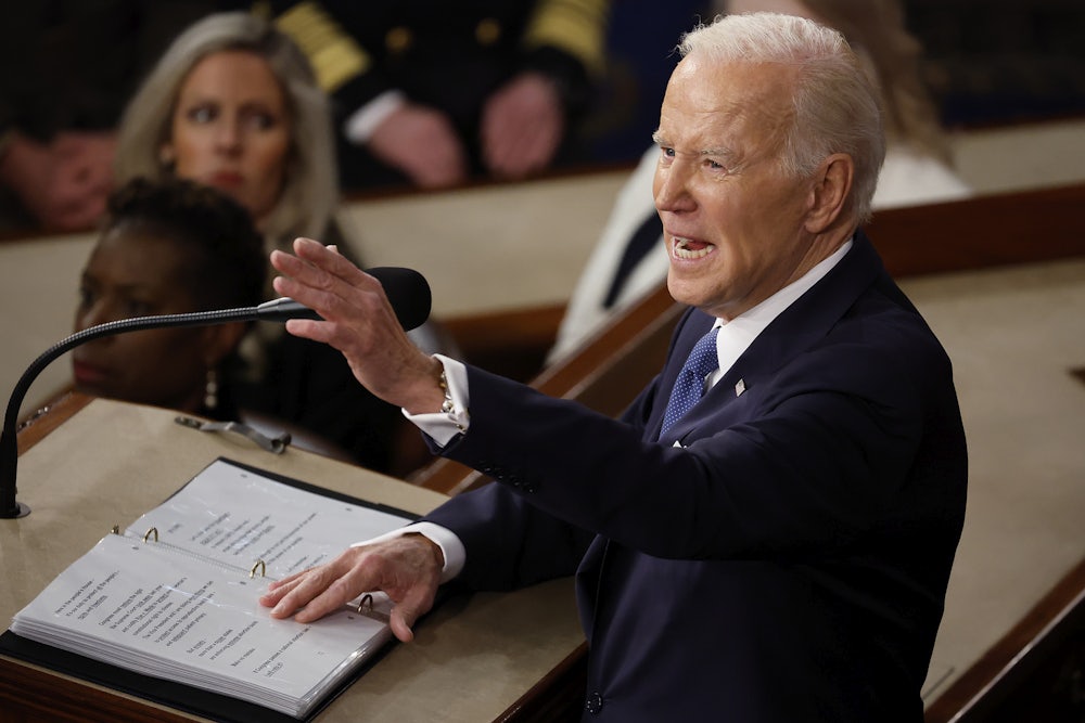 President Joe Biden delivers the State of the Union address on February 07, 2023.