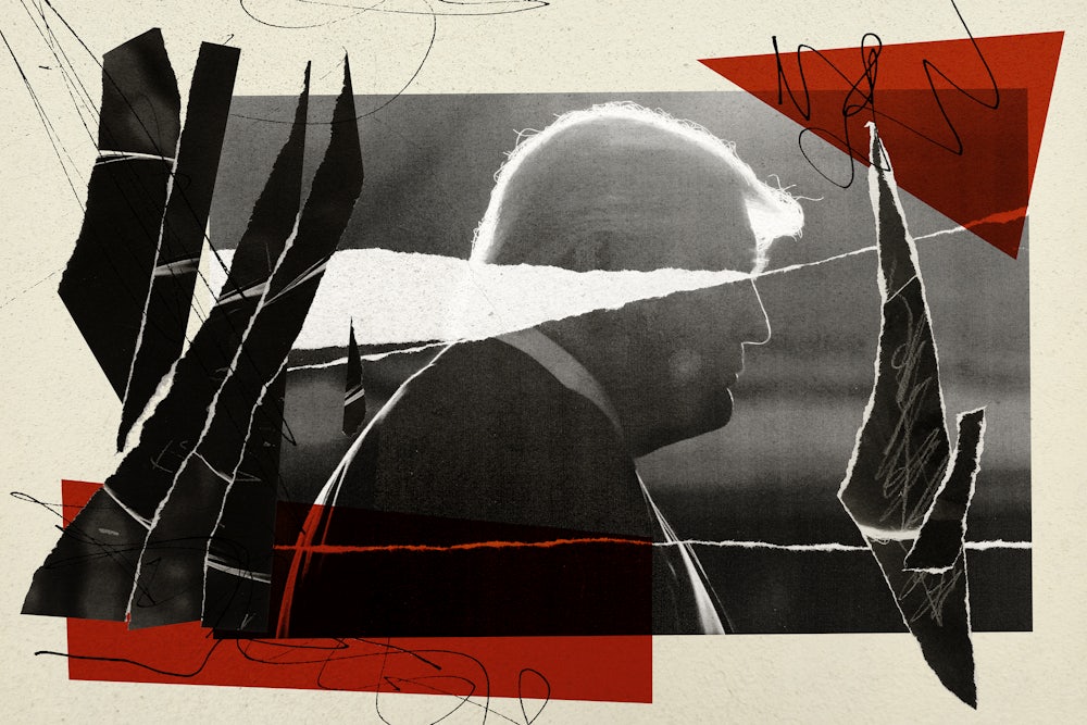 An abstract illustration of Donald Trump by Valerie Chiang