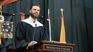 Harrison Butker gave the commencement speech at Kansas's Benedictine College