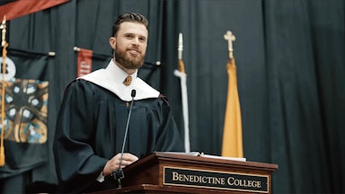 Harrison Butker gave the commencement speech at Kansas's Benedictine College