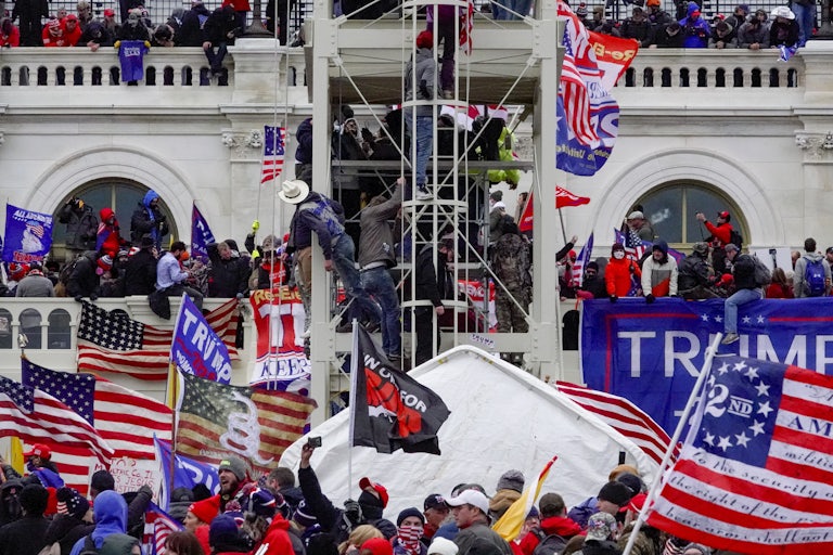 Trump supporters storm the Capitol.