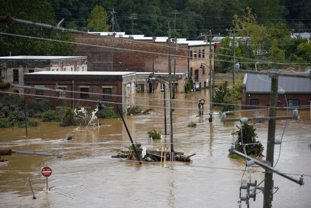Town is flooded with muddy water