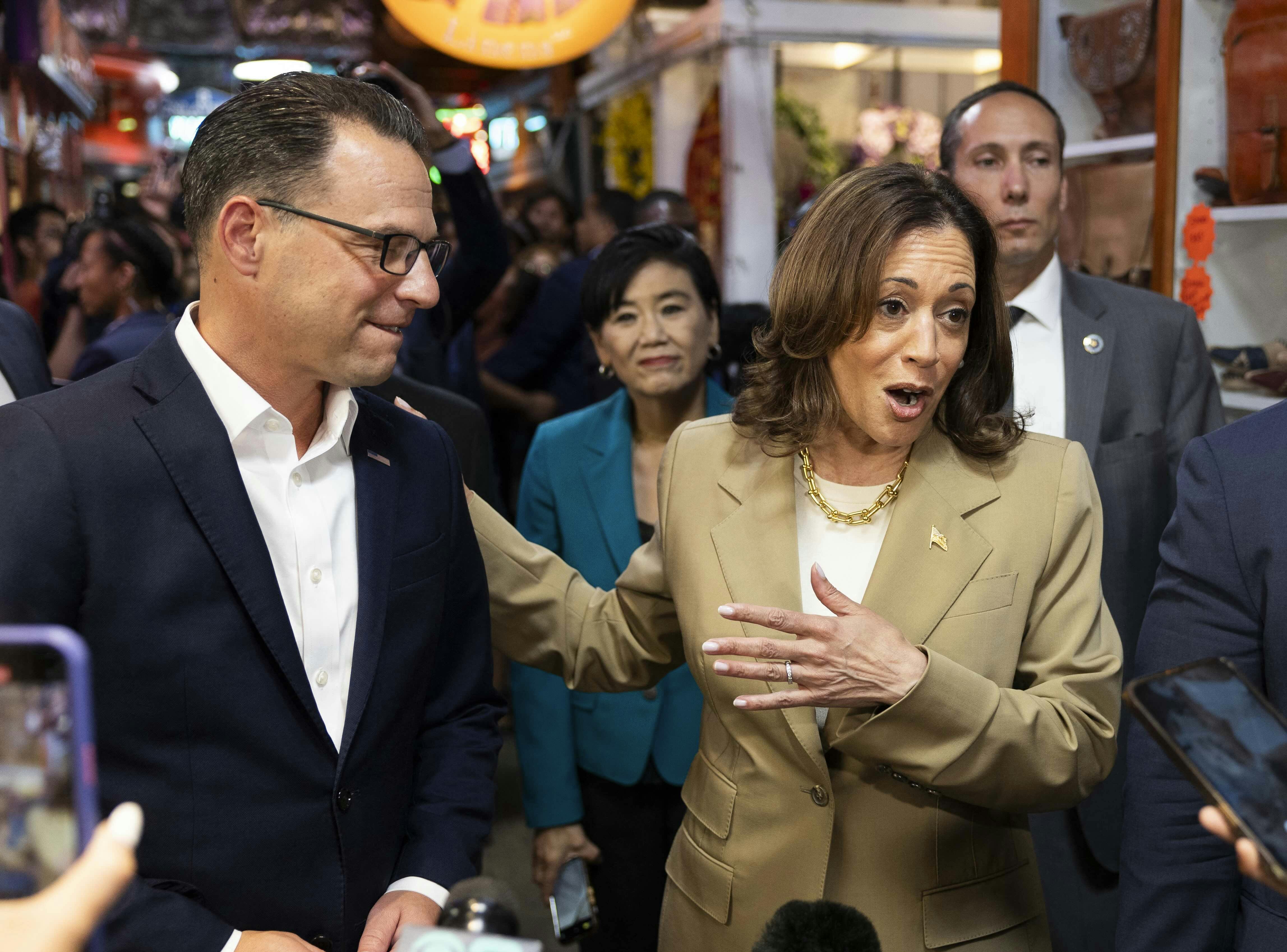 Vice President Kamala Harris and Pennsylvania Governor Josh Shapiro 