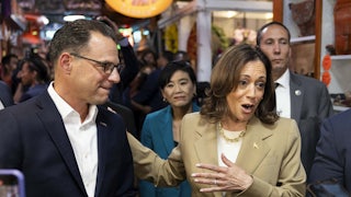 Vice President Kamala Harris and Pennsylvania Governor Josh Shapiro