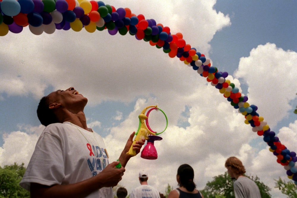 The starting line of the 12th Annual AIDS walk in Minnehaha Park, Minneapolis, in May 2000
