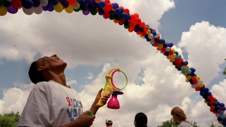 The starting line of the 12th Annual AIDS walk in Minnehaha Park, Minneapolis, in May 2000