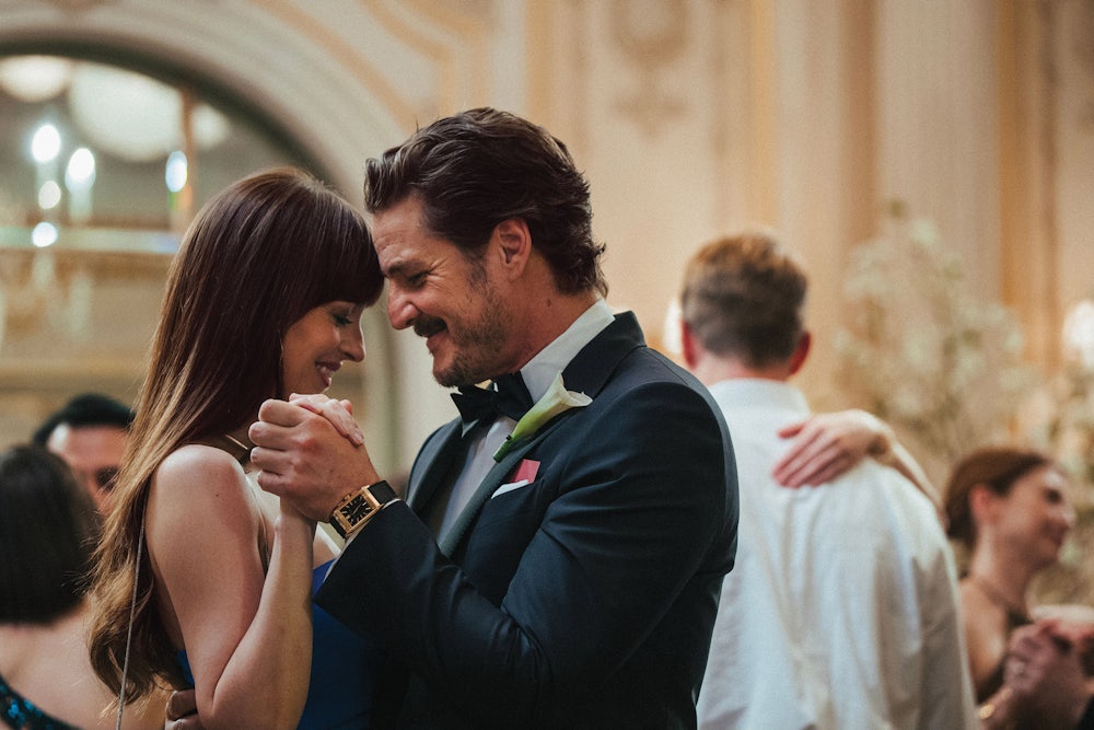 Dakota Johnson and Pedro Pascal in “Materialists.”