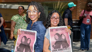 Democratic House candidates Darializa Avila Chevalier (left) and Claire Valdez