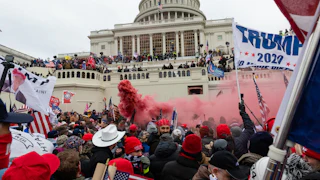 Protesters gather outside the Capitol on January 6, 2021