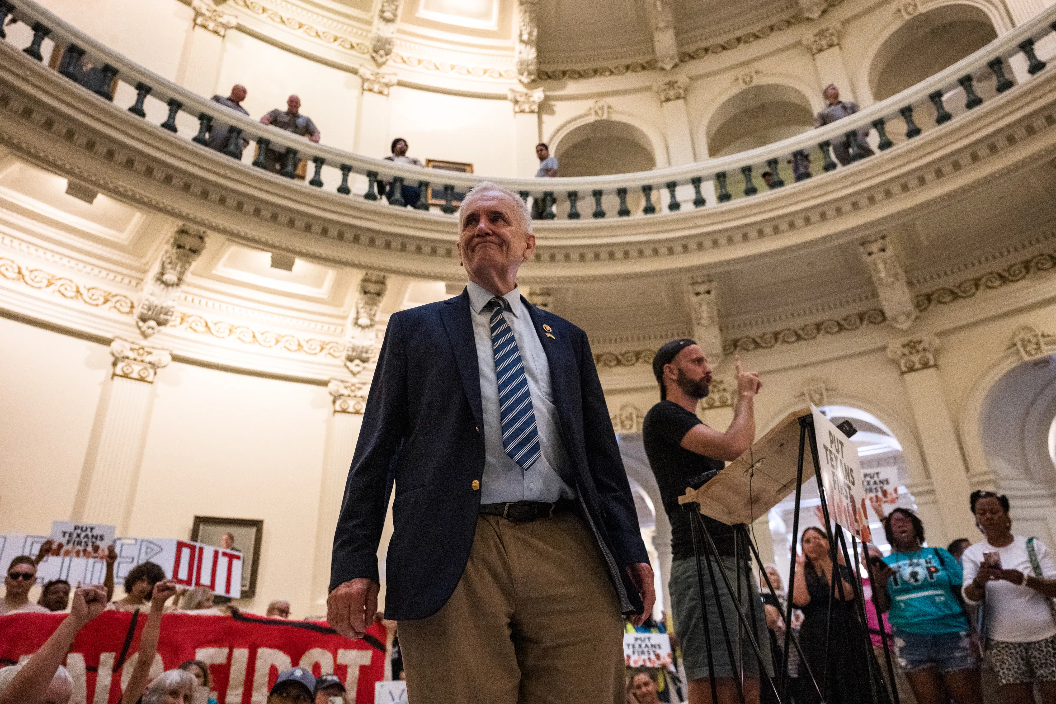 Democratic Representative Lloyd Doggett in the rotunda of the Texas State Capitol in Austin, Texas.