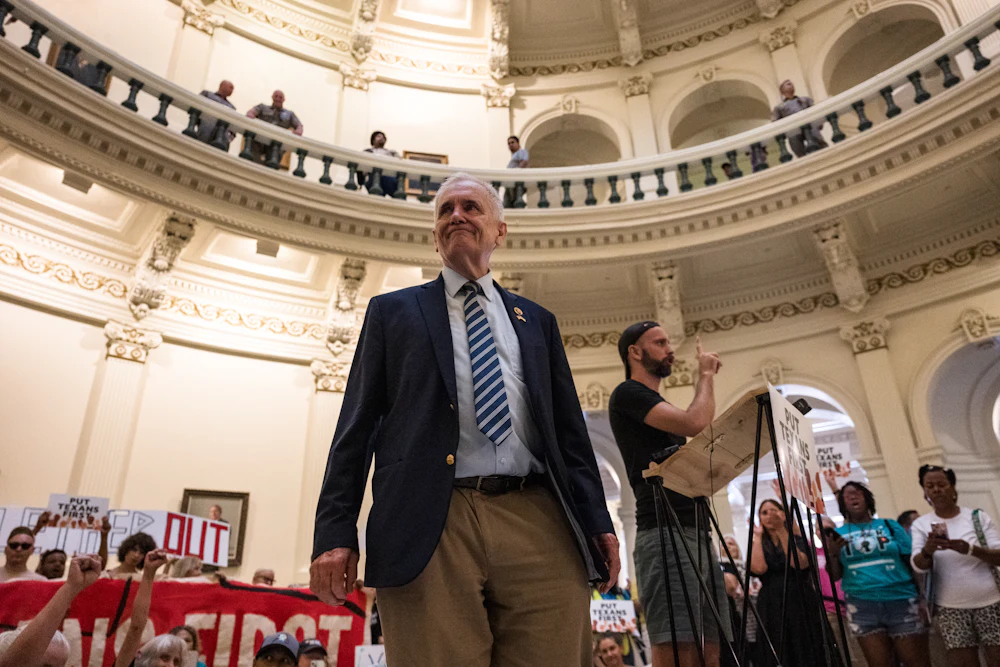 Democratic Representative Lloyd Doggett in the rotunda of the Texas State Capitol in Austin, Texas.