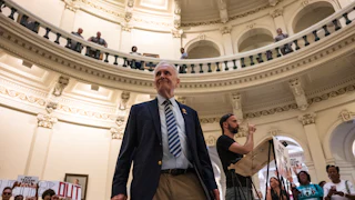Democratic Representative Lloyd Doggett in the rotunda of the Texas State Capitol in Austin, Texas.