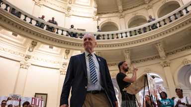 Democratic Representative Lloyd Doggett in the rotunda of the Texas State Capitol in Austin, Texas.