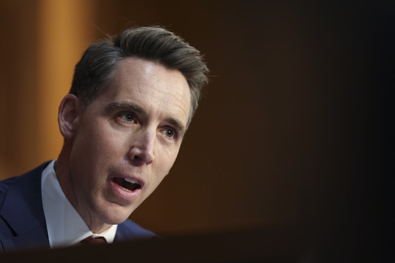 Josh Hawley speaking in a congressional hearing