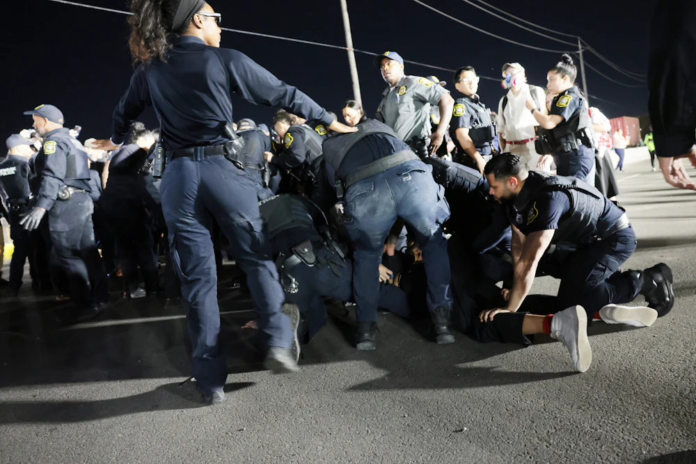 On June 3, police arrested a woman outside Delaney Hall, in Newark, New Jersey.