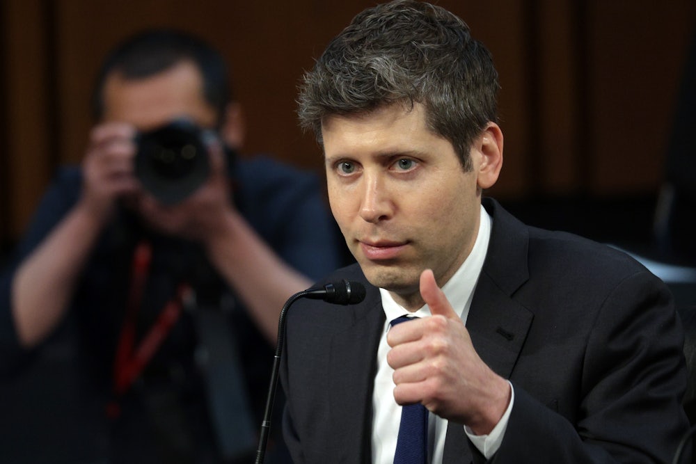 OpenAI CEO Sam Altman at a Senate committee hearing in May