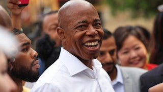 Eric Adams, the Brooklyn borough president, after leaving his polling space in New York on Tuesday