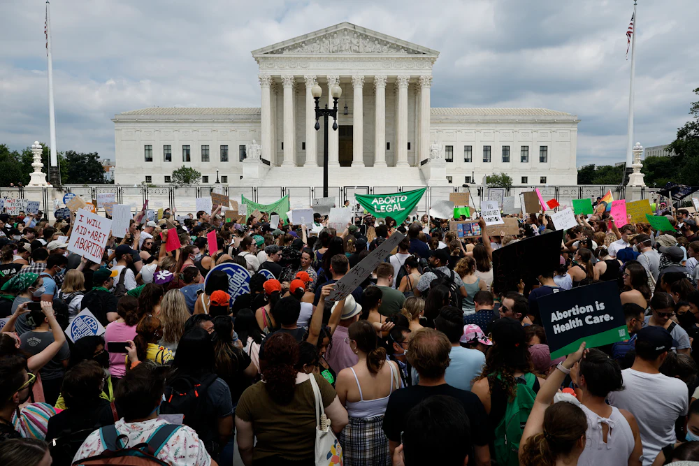 On June 24, 2022, thousands of abortion-rights activists gathered in front of the U.S. Supreme Court after the court announced its ruling in Dobbs v. Jackson Women’s Health Organization, which erased a federal right to abortion.