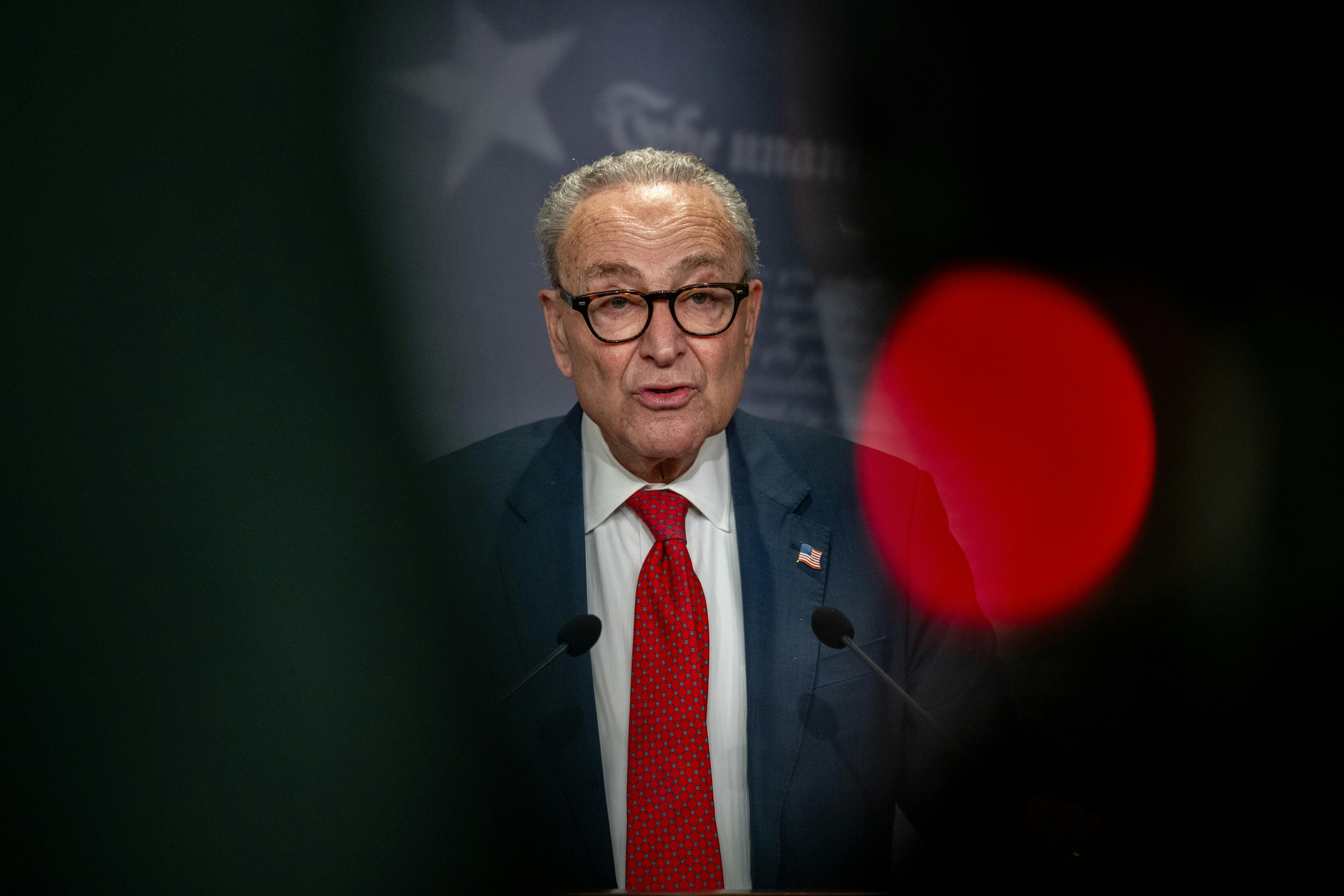 Chuck Schumer during a news conference at the U.S. Capitol in Washington, D.C.