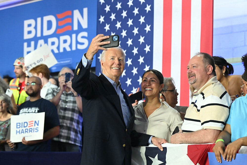 Biden at a campaign rally at Sherman Middle School in Madison, Wisconsin