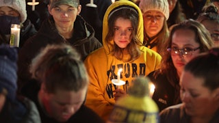 a vigil for those killed and wounded during the shooting at Oxford High School in Oxford, Michigan.