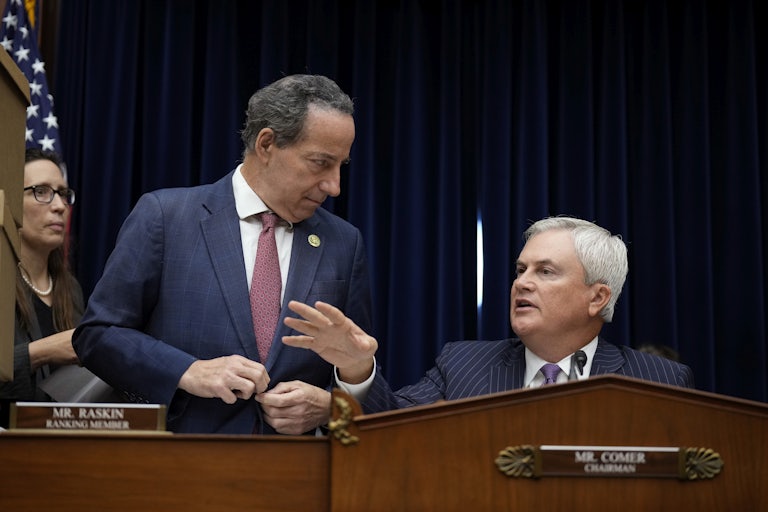 Jamie Raskin and James Comer in a House hearing
