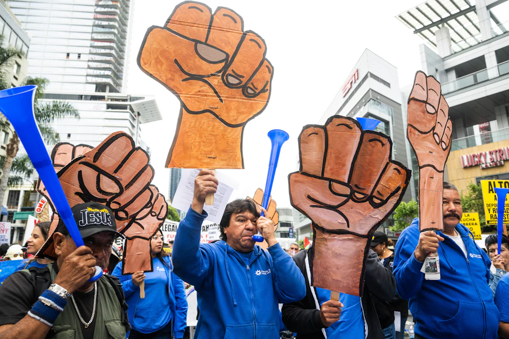 A May Day rally in Los Angeles