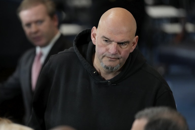 Senator John Fetterman in a crowd of people