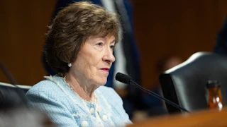 Senator Susan Collins in a congressional hearing