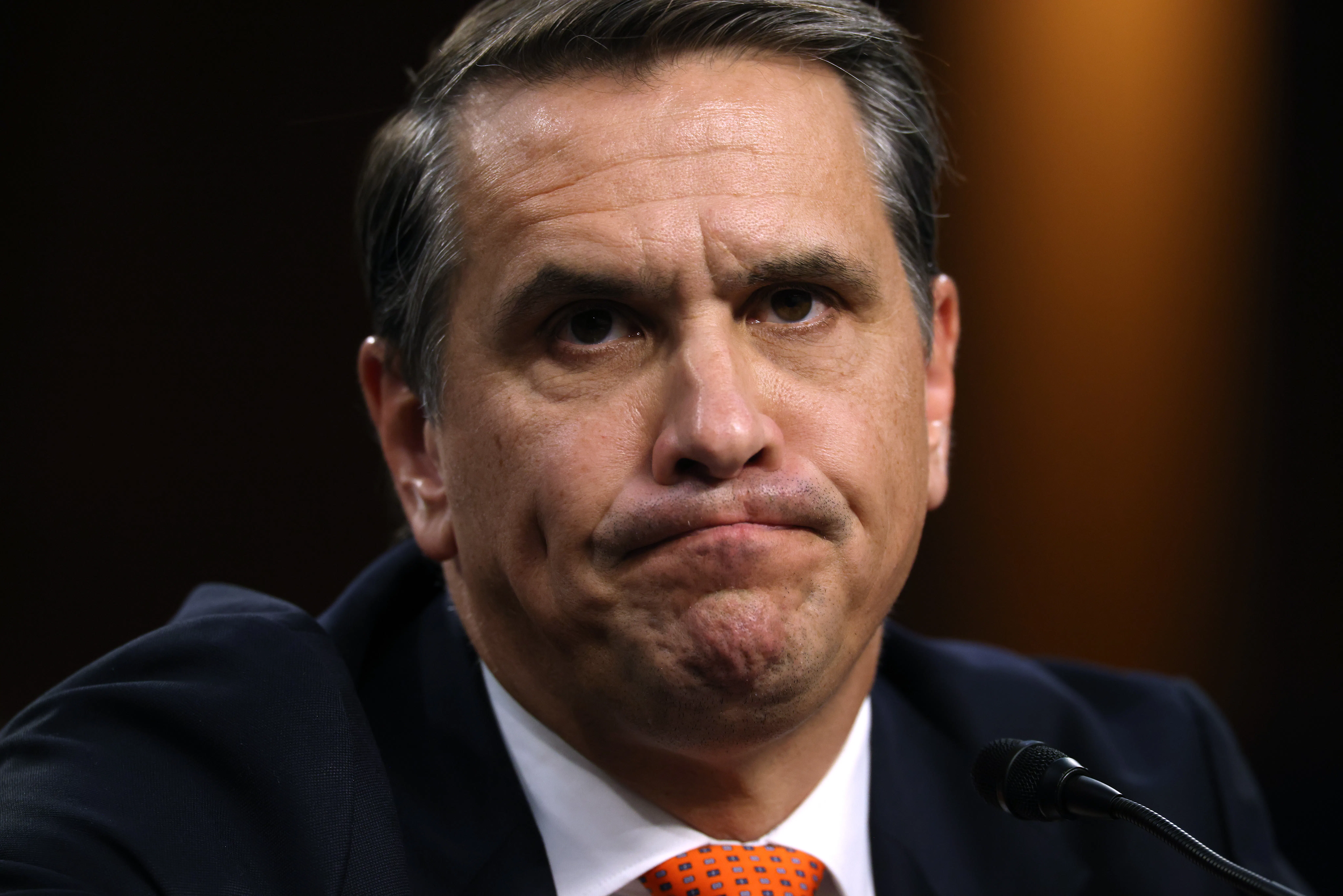 Acting Attorney General Todd Blanche makes a weird face during his Senate committee confirmation hearing