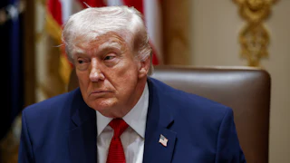 President Donald Trump at his Cabinet meeting