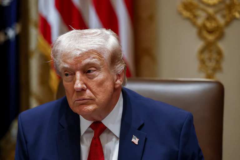 President Donald Trump at his Cabinet meeting