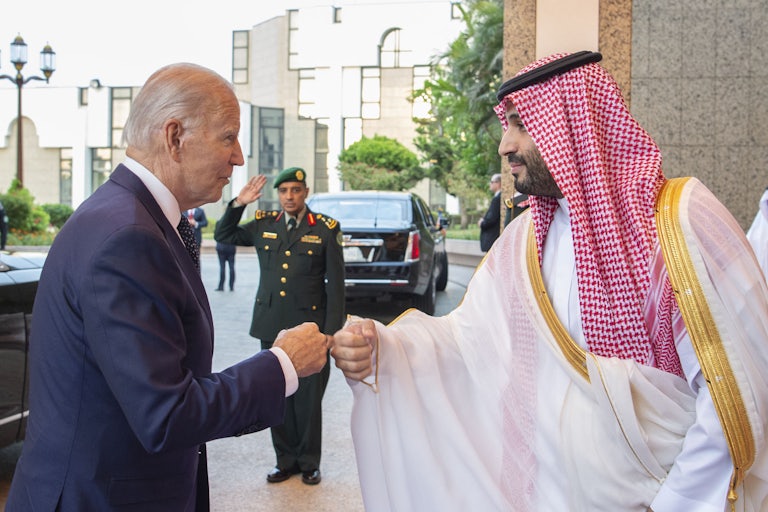 Joe Biden fist bumps Mohammed bin Salman