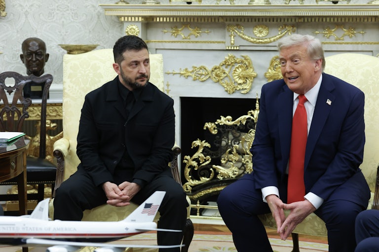 President Donald Trump and Ukrainian President Volodymyr Zelenskiy meet at the White House with European leaders.