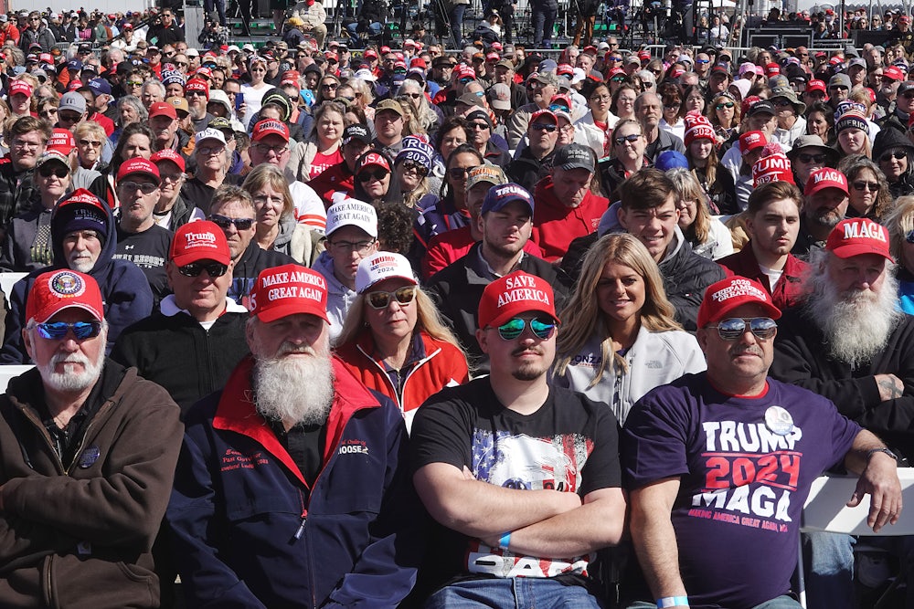 Trump supporters during a rally at Ohio’s Dayton International Airport