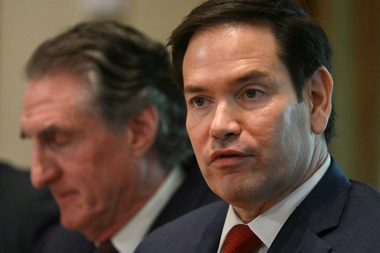 Secretary of State Marco Rubio speaks during Donald Trump's Cabinet meeting