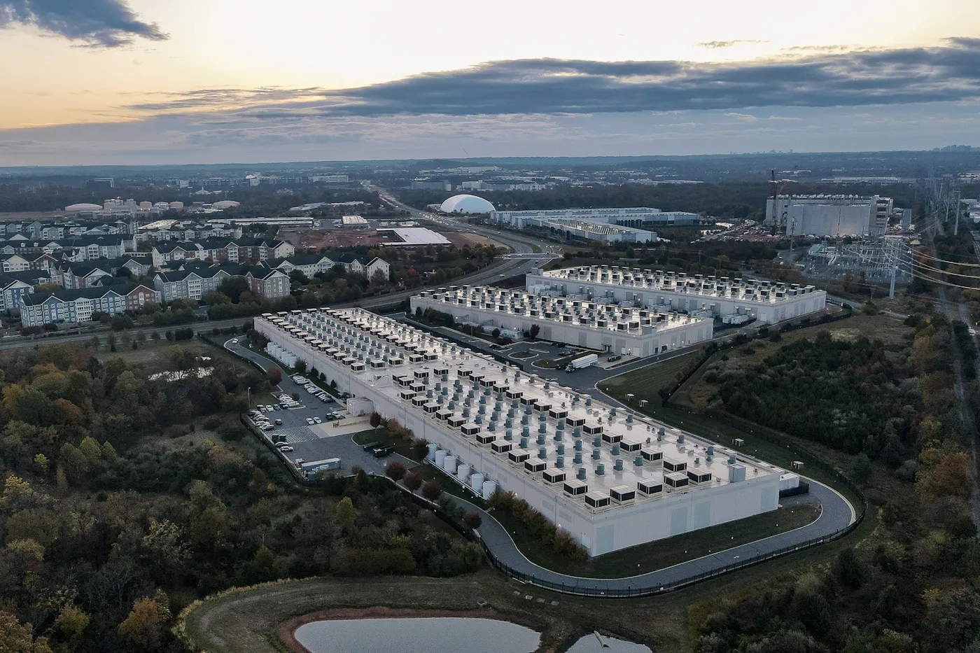 An Amazon Web Services data center in Ashburn, Virginia, in October 2025