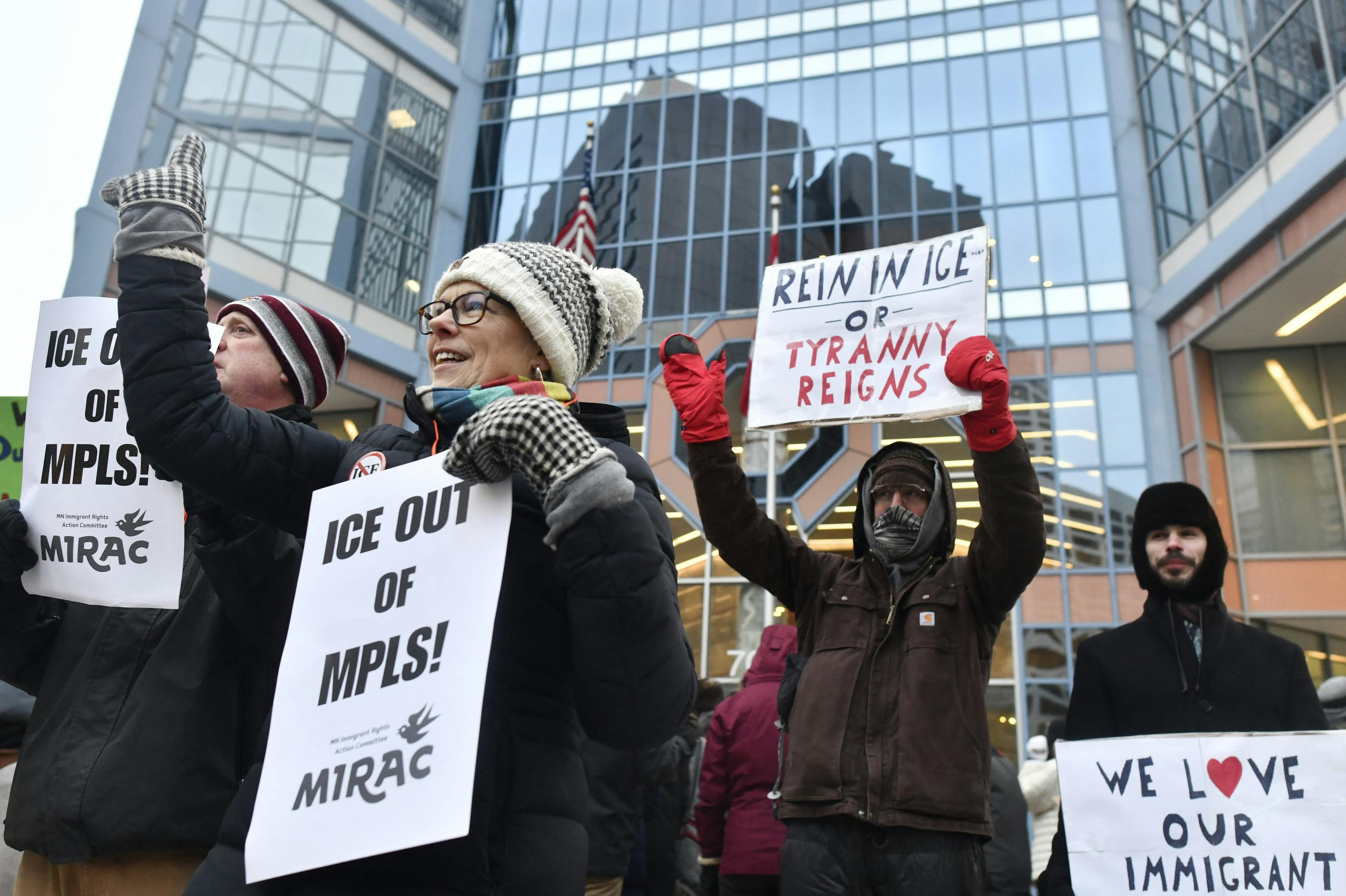 An anti-ICE protest in Minneapolis 